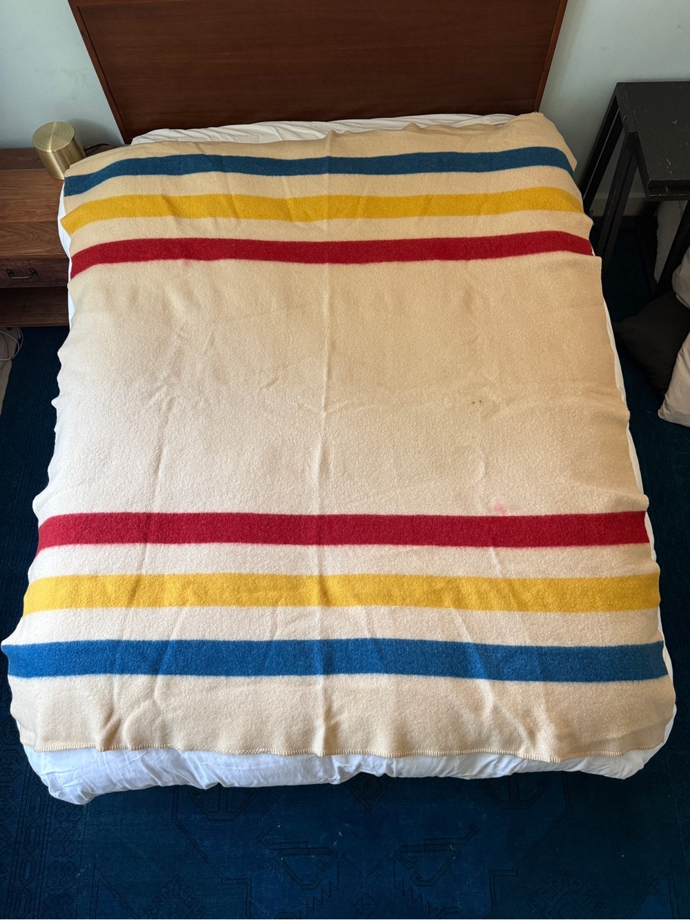 Vintage 1960s Golden Dawn Polar Star 100% Wool Blanket | J.C. Penney | 68” x 76”